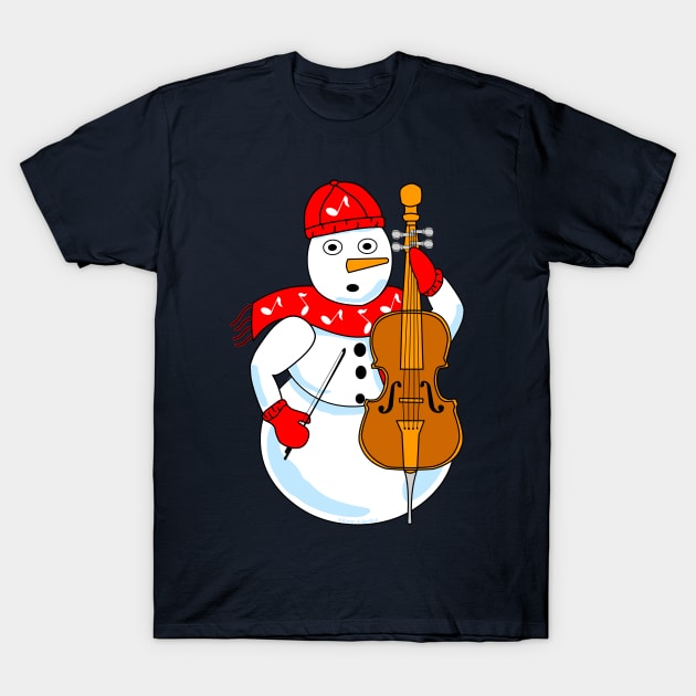 Cello Snowman T-Shirt by Barthol Graphics